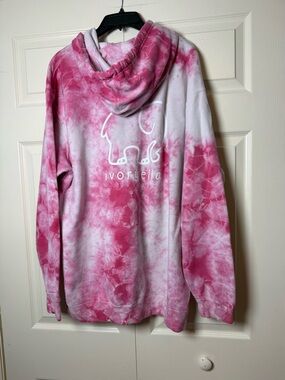 Ivory Ella Pink & White Tie Dye oversized‎ hoodie